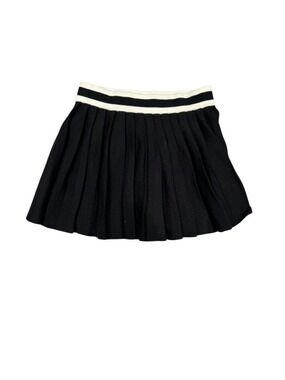AERIE Black Knit Pleated Mini Skirt with White Trim - size S